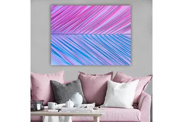 Lerretsbilde 70x100 cm - Abstrakt kunstverk med diagonale linjer i rosa og blå toner - Rosa / Blå - Interiør - Maleri & posters - Lerretsbilder