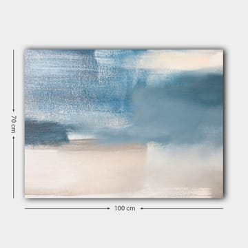Lerretsbilde 70x100 cm - Abstrakt landskap med myke blå og beige nyanser som skaper en rolig atmosfære - Blå / Beige - Interiør - Maleri & posters - Lerretsbilder