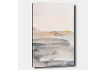 Lerretsbilde 70x100 cm - Abstrakt landskap med myke fargeoverganger - Grå / Beige / Lys blå - Interiør - Maleri & posters - Lerretsbilder