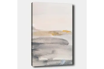 Lerretsbilde 70x100 cm - Abstrakt landskap med myke fargeoverganger - Grå / Beige / Lys blå - Interiør - Maleri & posters - Lerretsbilder