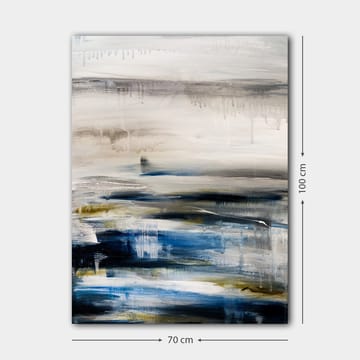 Lerretsbilde 70x100 cm - Abstrakt landskap med myke fargeoverganger i blått og grått - Blå / Grå / Beige - Interiør - Maleri & posters - Lerretsbilder