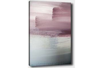 Lerretsbilde 70x100 cm - Abstrakt landskap med myke fargeoverganger i rosa og blå nyanser - Rosa / Blå / Grå - Interiør - Maleri & posters - Lerretsbilder