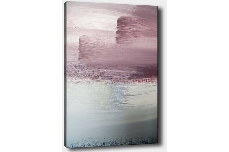 Lerretsbilde 70x100 cm - Abstrakt landskap med myke fargeoverganger i rosa og blå nyanser - Rosa / Blå / Grå - Interiør - Maleri & posters - Lerretsbilder