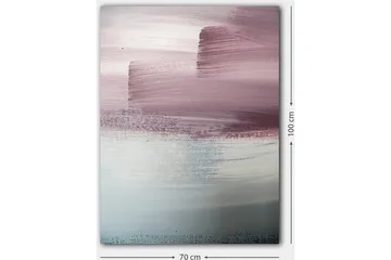 Lerretsbilde 70x100 cm - Abstrakt landskap med myke fargeoverganger i rosa og blå nyanser - Rosa / Blå / Grå - Interiør - Maleri & posters - Lerretsbilder