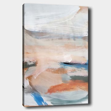 Lerretsbilde 70x100 cm - Abstrakt landskap med myke fargeoverganger som skaper en rolig atmosfære - Lys blå / Terrakotta / Grønn - Interiør - Maleri & posters - Lerretsbilder