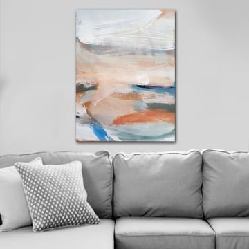 Lerretsbilde 70x100 cm - Abstrakt landskap med myke fargeoverganger som skaper en rolig atmosfære - Lys blå / Terrakotta / Grønn - Interiør - Maleri & posters - Lerretsbilder