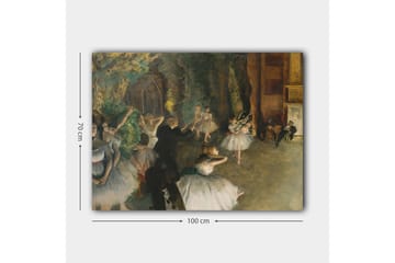 Lerretsbilde 70x100 cm - Ballettforestilling med dansende ballerinaer i fokus - Hvit / Grønn / Brun - Interiør - Maleri & posters - Lerretsbilder