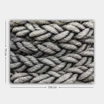 Lerretsbilde 70x100 cm - Detaljert nærbilde av flettet tau med en tekstur som fremhever strukturen og materialiteten - Grå / Svart - Interiør - Maleri & posters - Lerretsbilder