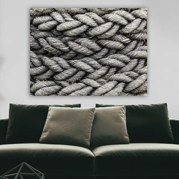 Lerretsbilde 70x100 cm - Detaljert nærbilde av flettet tau med en tekstur som fremhever strukturen og materialiteten - Grå / Svart - Interiør - Maleri & posters - Lerretsbilder