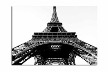 Lerretsbilde 70x100 cm - Dramatisk utsikt over Eiffeltårnet sett fra bunnen av - Svart / Hvit - Interiør - Maleri & posters - Lerretsbilder