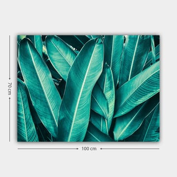 Lerretsbilde 70x100 cm - Frodig løvverk i en harmonisk komposisjon - Turkis / Mørkegrønn - Interiør - Maleri & posters - Lerretsbilder