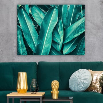 Lerretsbilde 70x100 cm - Frodig løvverk i en harmonisk komposisjon - Turkis / Mørkegrønn - Interiør - Maleri & posters - Lerretsbilder