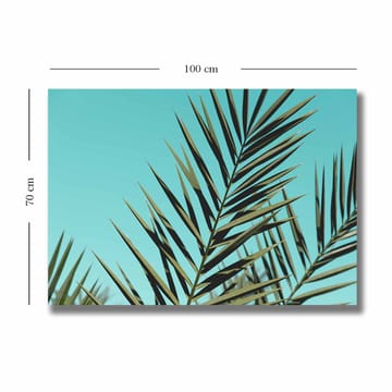 Lerretsbilde 70x100 cm - Frodige palmeblader mot en klar himmel - Turkis / Mørkegrønn - Interiør - Maleri & posters - Lerretsbilder