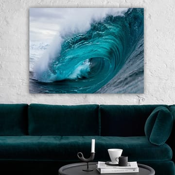 Lerretsbilde 70x100 cm - Kraftig og dynamisk bølgebrytning på havoverflaten - Turkis / Mørk blå - Interiør - Maleri & posters - Lerretsbilder