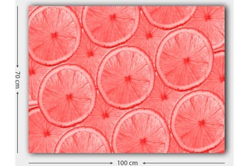 Lerretsbilde 70x100 cm - Mønster av skiver av sitrusfrukter i lyse nyanser - Lys rosa / Korall - Interiør - Maleri & posters - Lerretsbilder
