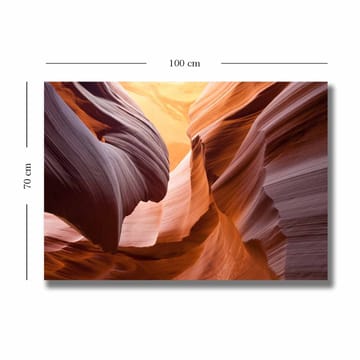 Lerretsbilde 70x100 cm - Majestetisk kløft med mykt formede steiner i varme jordfarger - Oransje / Rødbrun / Lilla - Interiør - Maleri & posters - Lerretsbilder