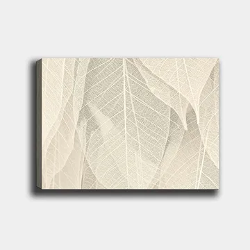 Lerretsbilde 70x100 cm - Myk og subtil komposisjon av gjennomskinnelige blader som skaper en følelse av ro og harmoni - Lys beige / Hvit - Interiør - Maleri & posters - Lerretsbilder