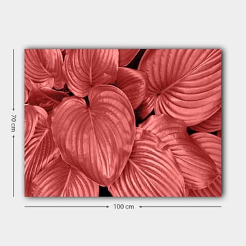 Lerretsbilde 70x100 cm - Nærbilde av vakre, røde blader med klare årer - Rød / Svart - Interiør - Maleri & posters - Lerretsbilder