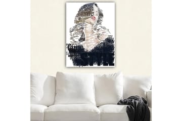 Lerretsbilde 70x100 cm - Stilisert kvinne med tekst som vektlegger skjønnhet og selvtillit - Svart / Brun / Hvit - Interiør - Maleri & posters - Lerretsbilder