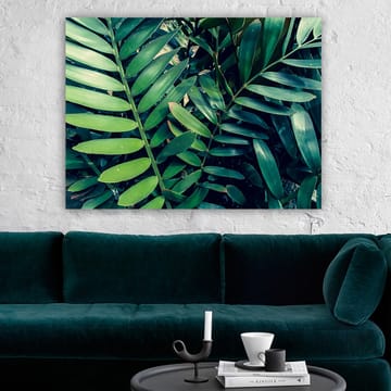 Lerretsbilde 70x100 cm - Tettvevde grønne planteblader som skaper en frodig og levende følelse - Mørkegrønn / Lysegrønn - Interiør - Maleri & posters - Lerretsbilder