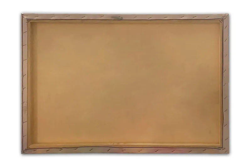 Lerretsbilde 70x100 cm - Vakker bro speilet i en rolig innsjø omgitt av fargerike høsttrær - Rød / Grønn / Oransje - Interiør - Maleri & posters - Lerretsbilder