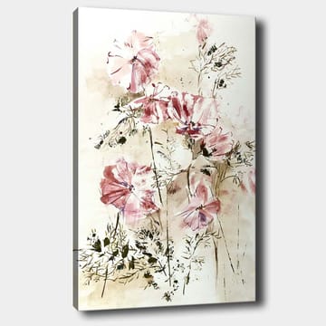 Lerretsbilde 70x100 cm - Vakre rosa blomster i en myk og romantisk komposisjon - Rosa / Beige / Grønn - Interiør - Maleri & posters - Lerretsbilder