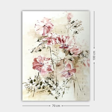 Lerretsbilde 70x100 cm - Vakre rosa blomster i en myk og romantisk komposisjon - Rosa / Beige / Grønn - Interiør - Maleri & posters - Lerretsbilder