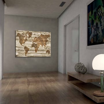 Lerretsbilde 70x100 cm - Verdenskart i et dekorativt og stilisert design med detaljerte mønstre - Brun / Beige - Interiør - Maleri & posters - Lerretsbilder
