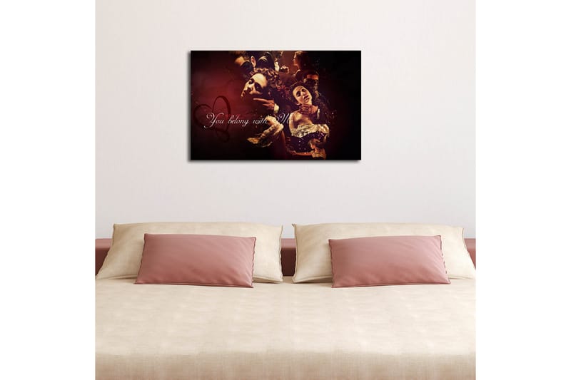 Lerretsbilde 70x45 cm - Dramatiske portretter av mennesker i intense følelser - Mørk rød / Svart / Gull - Interiør - Maleri & posters - Lerretsbilder