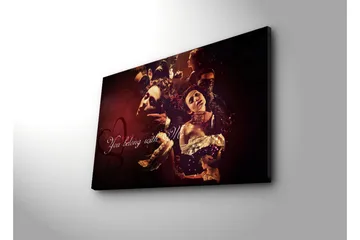 Lerretsbilde 70x45 cm - Dramatiske portretter av mennesker i intense følelser - Mørk rød / Svart / Gull - Interiør - Maleri & posters - Lerretsbilder