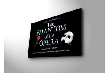 Lerretsbilde 70x45 cm - Maske og rose fra Phantom of the Opera - Svart / Hvit / Rød - Interiør - Maleri & posters - Lerretsbilder