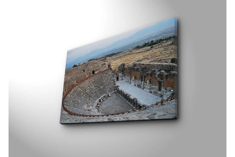 Lerretsbilde 70x45 cm - Ruiner av et gammelt teater i et fjellandskap - Grå / Beige / Blå - Interiør - Maleri & posters - Lerretsbilder