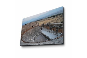 Lerretsbilde 70x45 cm - Ruiner av et gammelt teater i et fjellandskap - Grå / Beige / Blå - Interiør - Maleri & posters - Lerretsbilder