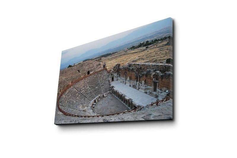 Lerretsbilde 70x45 cm - Ruiner av et gammelt teater i et fjellandskap - Grå / Beige / Blå - Interiør - Maleri & posters - Lerretsbilder