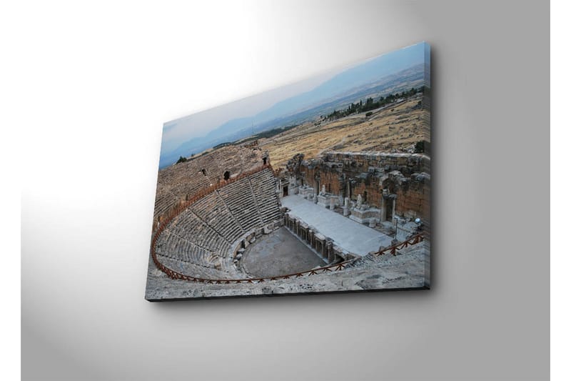 Lerretsbilde 70x45 cm - Ruiner av et gammelt teater i et fjellandskap - Grå / Beige / Blå - Interiør - Maleri & posters - Lerretsbilder