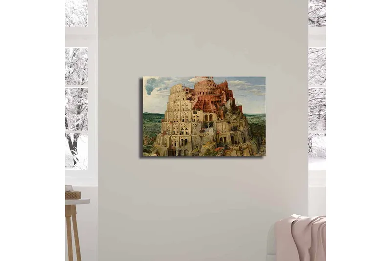 Lerretsbilde 70x45 cm - Storslått tårnstruktur i flere nivåer - Beige / Rød / Grønn - Interiør - Maleri & posters - Lerretsbilder