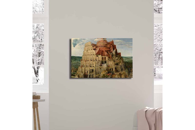 Lerretsbilde 70x45 cm - Storslått tårnstruktur i flere nivåer - Beige / Rød / Grønn - Interiør - Maleri & posters - Lerretsbilder