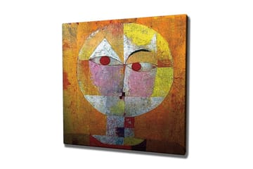 Lerretsbilde - Abstrakt ansikt med geometriske former og sterke farger - Oransje / Rød / Hvit - Interiør - Maleri & posters - Lerretsbilder
