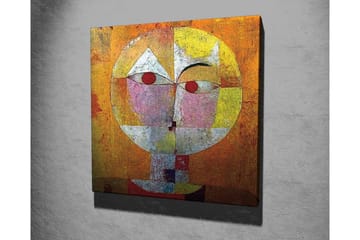 Lerretsbilde - Abstrakt ansikt med geometriske former og sterke farger - Oransje / Rød / Hvit - Interiør - Maleri & posters - Lerretsbilder