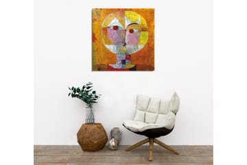 Lerretsbilde - Abstrakt ansikt med geometriske former og sterke farger - Oransje / Rød / Hvit - Interiør - Maleri & posters - Lerretsbilder