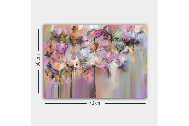 Lerretsbilde - Abstrakt blomsterkomposisjon i myke pastellfarger - Lilla / Rosa / Beige - Interiør - Maleri & posters - Lerretsbilder