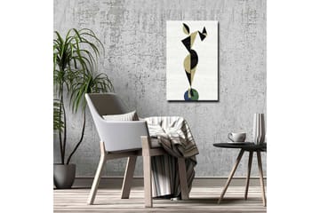 Lerretsbilde - Abstrakt figur i geometriske former - Svart / Beige / Grønn - Interiør - Maleri & posters - Lerretsbilder