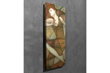 Lerretsbilde - Abstrakt figur med myke linjer og geometriske former - Terrakotta / Beige / Grønn - Interiør - Maleri & posters - Lerretsbilder