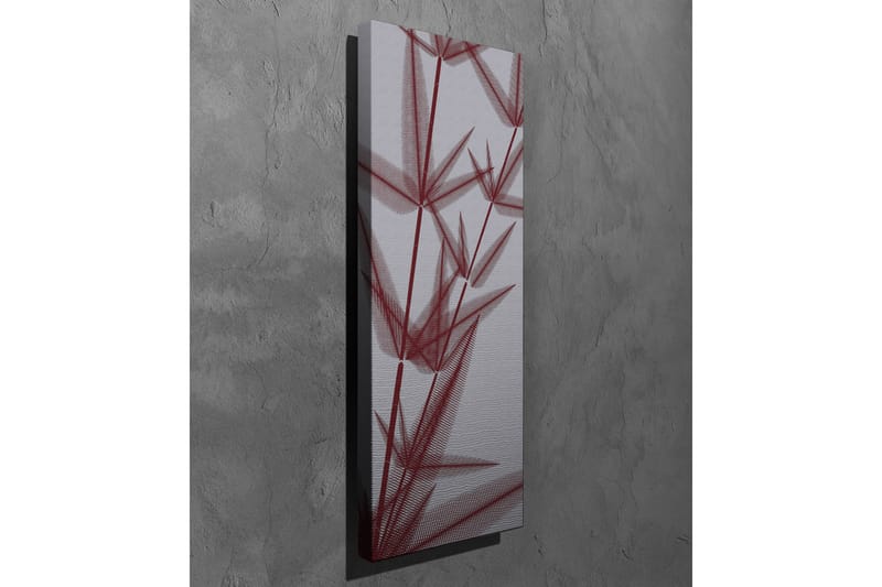 Lerretsbilde - Abstrakt komposisjon av stiliserte planteformer i rød fargetone - Rød / Grå - Interiør - Maleri & posters - Lerretsbilder