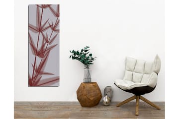 Lerretsbilde - Abstrakt komposisjon av stiliserte planteformer i rød fargetone - Rød / Grå - Interiør - Maleri & posters - Lerretsbilder