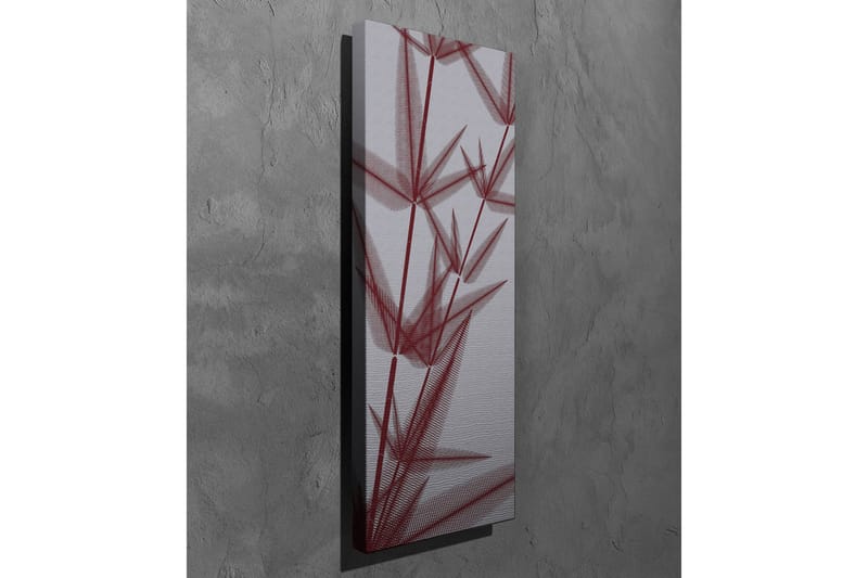 Lerretsbilde - Abstrakt komposisjon av stiliserte planteformer i rød fargetone - Rød / Grå - Interiør - Maleri & posters - Lerretsbilder