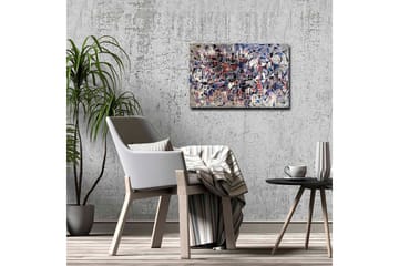 Lerretsbilde - Abstrakt komposisjon med dynamiske linjer og former - Mørk blå / Rød / Hvit - Interiør - Maleri & posters - Lerretsbilder