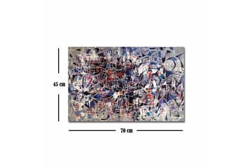 Lerretsbilde - Abstrakt komposisjon med dynamiske linjer og former - Mørk blå / Rød / Hvit - Interiør - Maleri & posters - Lerretsbilder