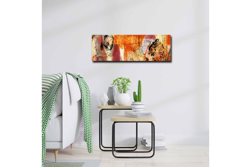 Lerretsbilde - Abstrakt komposisjon med energiske farger og former - Oransje / Rød / Lilla - Interiør - Maleri & posters - Lerretsbilder