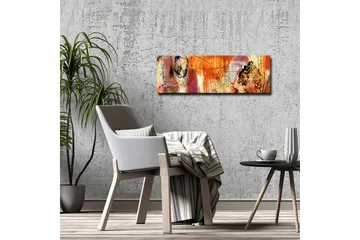 Lerretsbilde - Abstrakt komposisjon med energiske farger og former - Oransje / Rød / Lilla - Interiør - Maleri & posters - Lerretsbilder